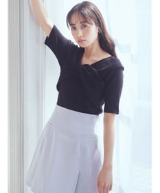 earth music&ecology フロントクロスリブニットプルオーバー