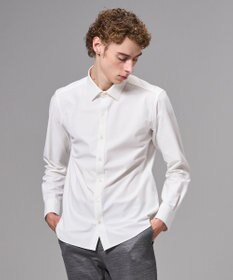 JOSEPH HOMME 新素材【ストレッチ】コンフォートクリアジャージー　長袖レギュラーカラーシャツ ホワイト系