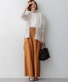 23区 L 【先行予約】シャイニーシアー フロントオープン カーディガン