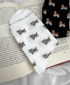 WEGO 総柄イヌクルーソックス