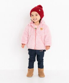 MIKI HOUSE HOT BISCUITS 【80-120cm】 裏ボアフリース リバーシブル総柄ジャンパー