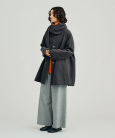 J.PRESS YORK STREET 【WOMEN】NEEDLE JERSEY マフラー付コート