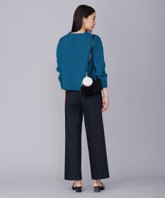 ICB 【洗える】T/Cストレッチサテン ワイドパンツ