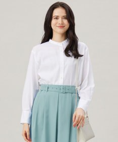 自由区 L 【洗える】SOMELOSバンドカラー ブラウス