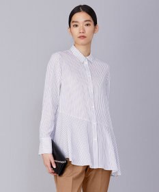 ICB L 【洗える】 リヨセルローン ペプラムブラウス