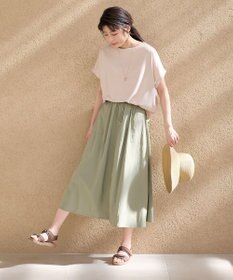 ANY 【ウエストゴム】ナイロンベイカーフレアスカート