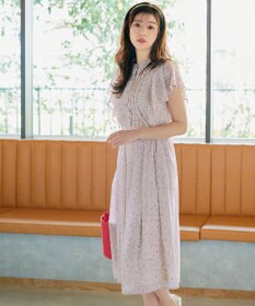 Tiaclasse L 【洗える】ペイズリー柄フレアスリーブワンピース