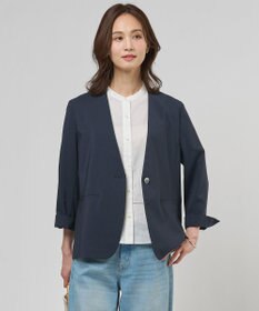 J.PRESS LADIES L 【セットアップ対応】ファンマートロストレッチ ノーカラー ジャケット