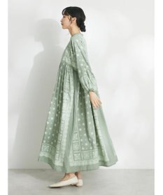 CRAFT STANDARD BOUTIQUE パネル柄ウエスト切り替えボリュームワンピース