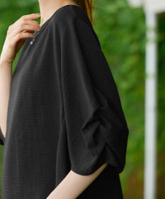 Tiaclasse 【洗える】麻調タックブラウス