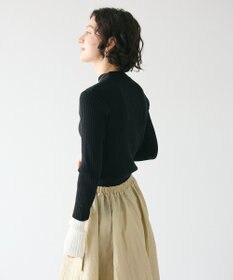 CRAFT STANDARD BOUTIQUE 洗える/とてもち配色モックネックリブニットプルオーバー/24AW