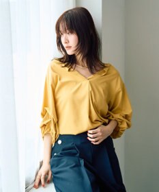 YECCA VECCA タックスリーブスキッパーブラウス