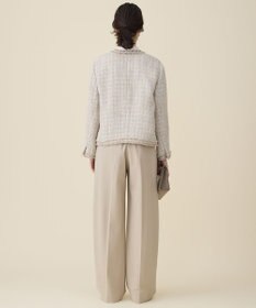 自由区 ファンシーノットツイードノーカラー ジャケット