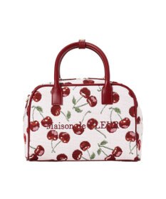 Maison de FLEUR チェリー柄ゴブランボストンバッグ