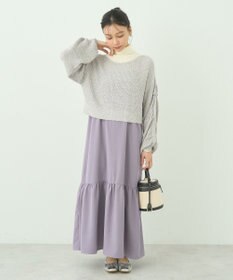 earth music&ecology ＳＥＴ２点透かしニット＋キャミワンピース