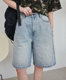 WEGO 【SMサイズ展開】ヴィンテージウォッシュデニムハーフパンツ