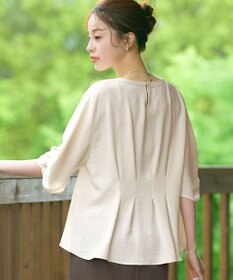 Tiaclasse 【洗える】麻調タックブラウス