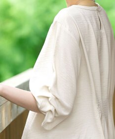 Tiaclasse 【洗える】麻調タックブラウス