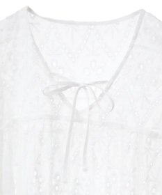 earth music&ecology パフスリーブ楊柳刺繍チュニック