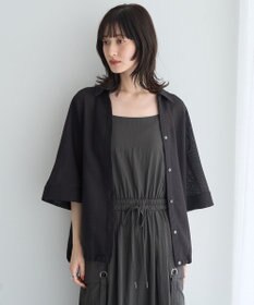 YECCA VECCA 　裾ドロストメッシュシャツ