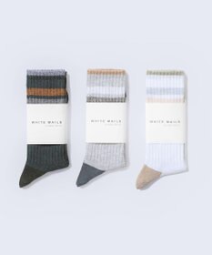WHITE MAILS 【UNISEX】PAPER RIB LINE ソックス