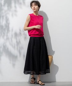 23区 【洗える】Broche チェックレース スカート