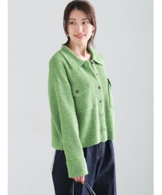 Te chichi メランジ衿ニットジャケット