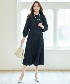 ANY L 【ウエストゴム】2段プリーツスカート