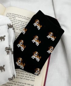 WEGO 総柄イヌクルーソックス