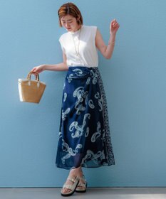 23区 【洗える】スビンハイツイストコットン ノースリーブ ニット