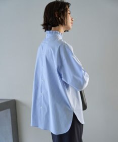 UNFILO フリルネックシャツ