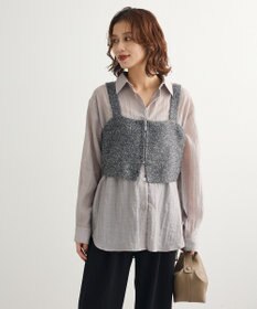 Green Parks ＳＥＴ２点ラメシャギービスチェ＋シャツ