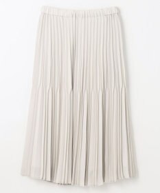 ANY L 【ウエストゴム】2段プリーツスカート