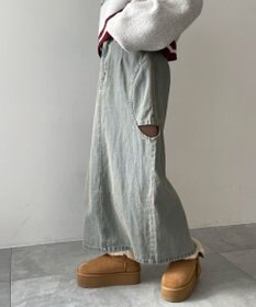 WEGO サークルカットレイヤードデニムロングスカート