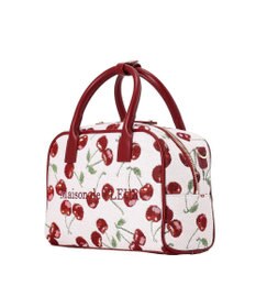 Maison de FLEUR チェリー柄ゴブランボストンバッグ