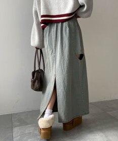 WEGO サークルカットレイヤードデニムロングスカート