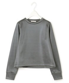ICB L 【洗える】サテンボンディング クルーネックプルオーバー