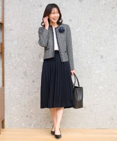 ANY ファンシーラメツイード ノーカラージャケット