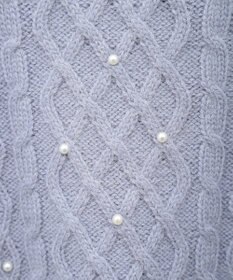 earth music&ecology パール＆ケーブルニットプルオーバー