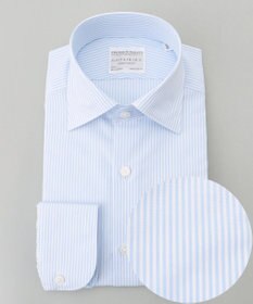 GOTAIRIKU 【形態安定】PREMIUMPLEATS_セミワイドカラー 通年ドレスシャツ_ストライプ(25年春夏モデル) サックスブルーストライプ