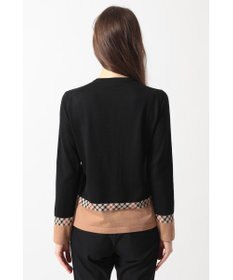 DAKS ジャカードクルーネックカーディガン