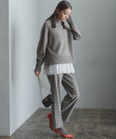 組曲 S 2WAYウォームストレッチ ストレートチェックパンツ