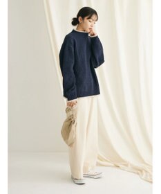 CRAFT STANDARD BOUTIQUE 洗えるモールニット配色プルオーバー