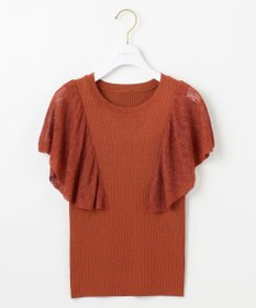 ANY SIS L 【洗える】レーシーフレアスリーブ ニット