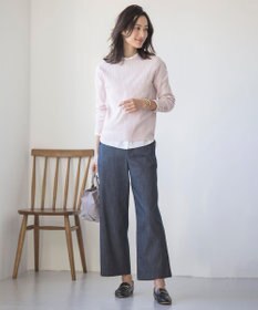 J.PRESS LADIES L 【洗える】RITZ ドビーストライプ ボウタイ ブラウス