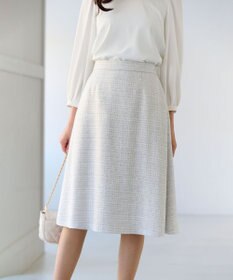 組曲 【KUMIKYOKU NAVY】ラメループモールツイード フレアスカート