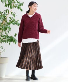 ANY 【14色展開/洗える】ウーリッシュ プリーツスカート