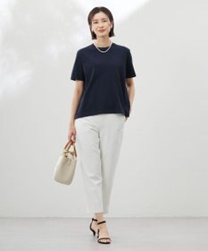 J.PRESS LADIES L 【洗える・接触冷感・UVケア・吸水速乾・防透け】麻シェルドライ テーパード パンツ