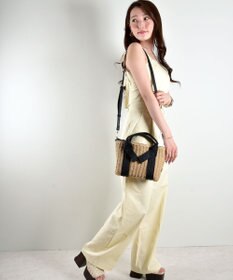 LA BAGAGERIE 【maison vert】 【ペーパー素材・多収納】リボンハンドル2WAYかごバッグ