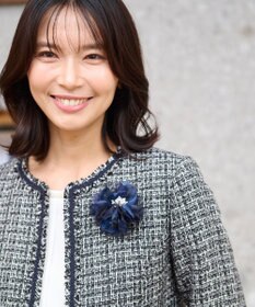 ANY ファンシーラメツイード ノーカラージャケット